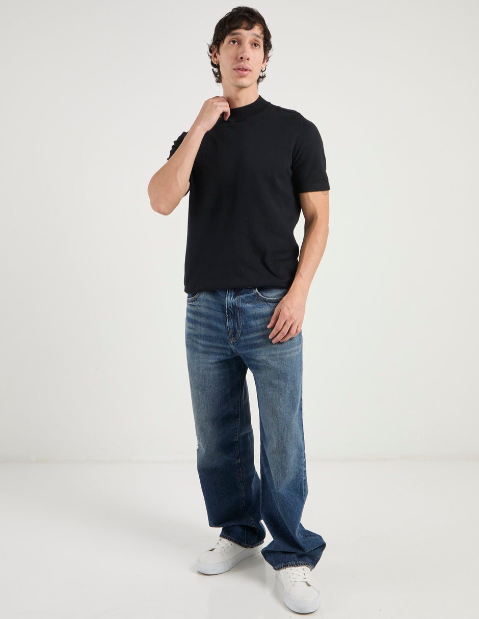 Jeans baggy American Eagle lavado obscuro para hombre