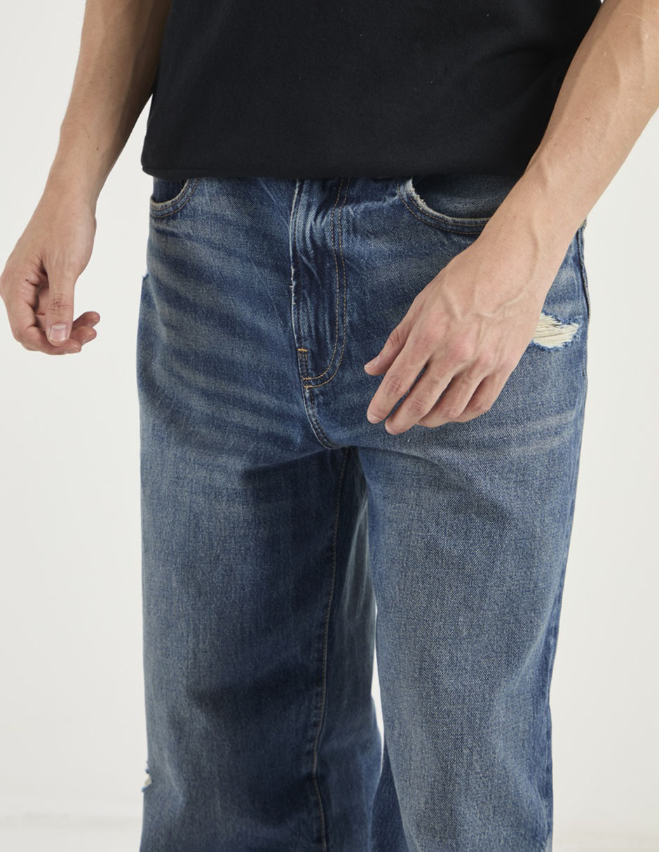 Jeans baggy American Eagle lavado obscuro para hombre