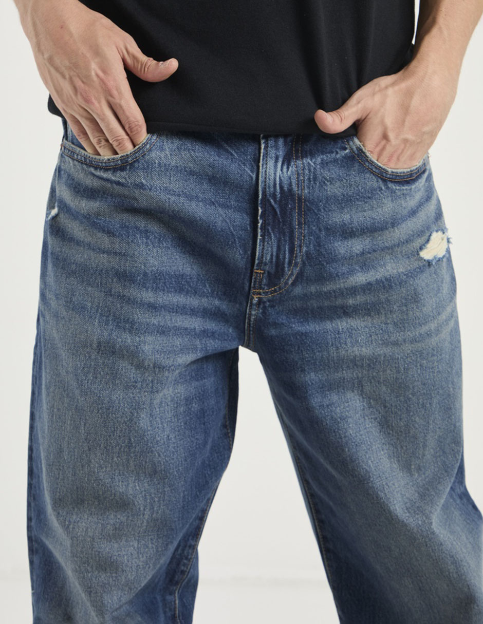 Jeans baggy American Eagle lavado obscuro para hombre