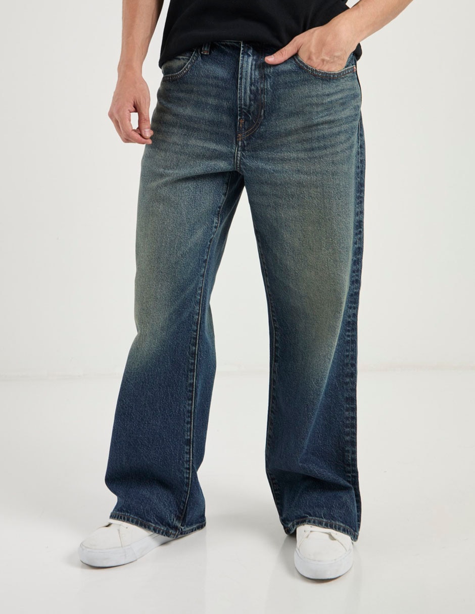 Jeans baggy lavado obscuro para hombre