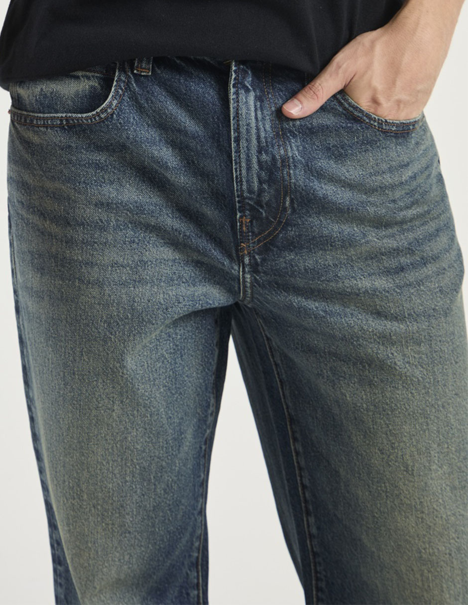 Jeans baggy American Eagle lavado obscuro para hombre