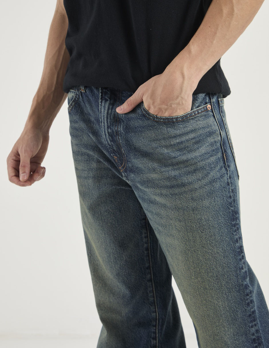 Jeans baggy American Eagle lavado obscuro para hombre