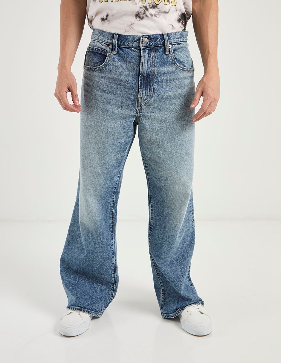 Jeans baggy deslavado para hombre