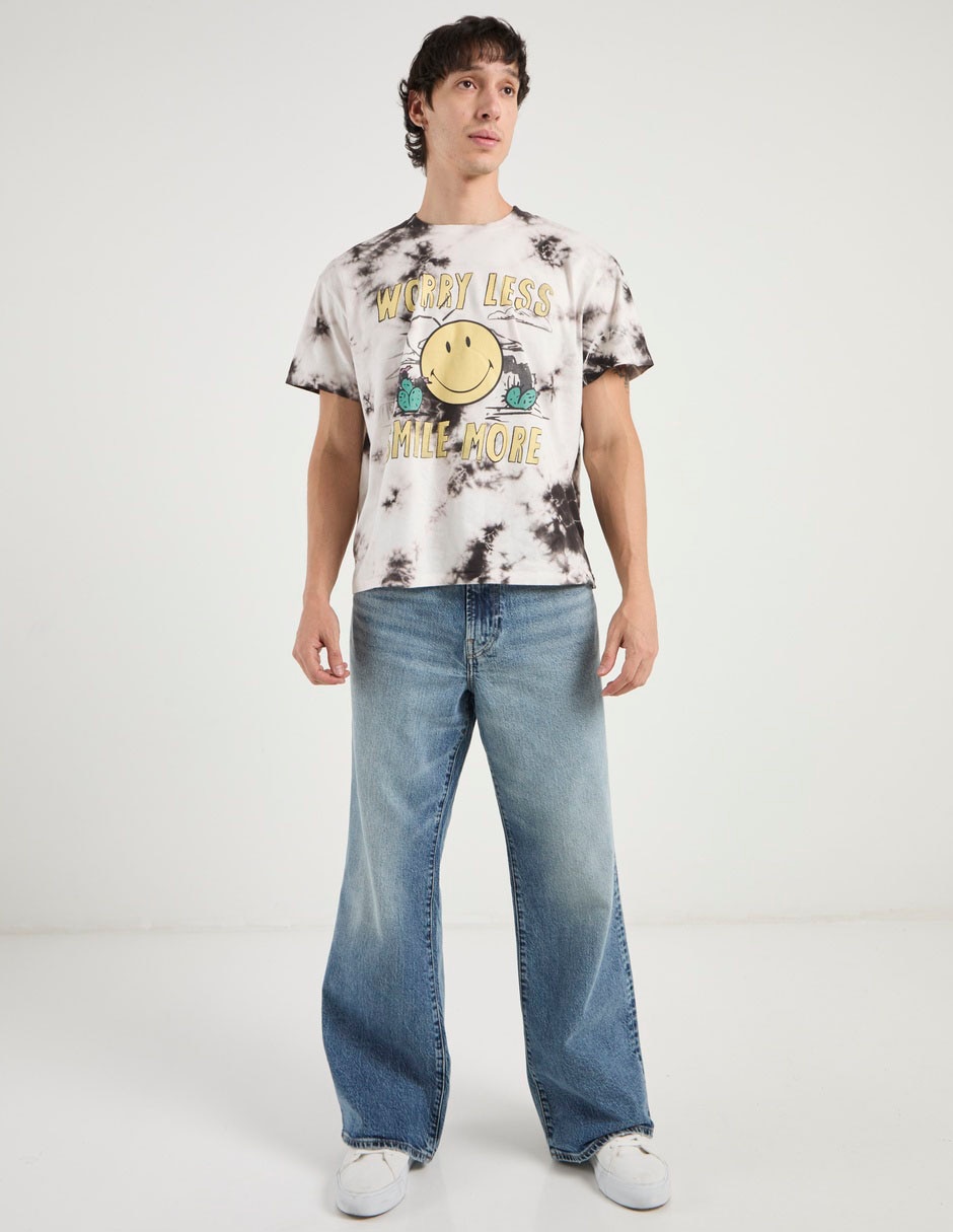 Jeans baggy American Eagle deslavado para hombre