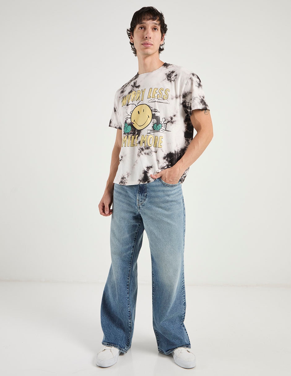 Jeans baggy American Eagle deslavado para hombre