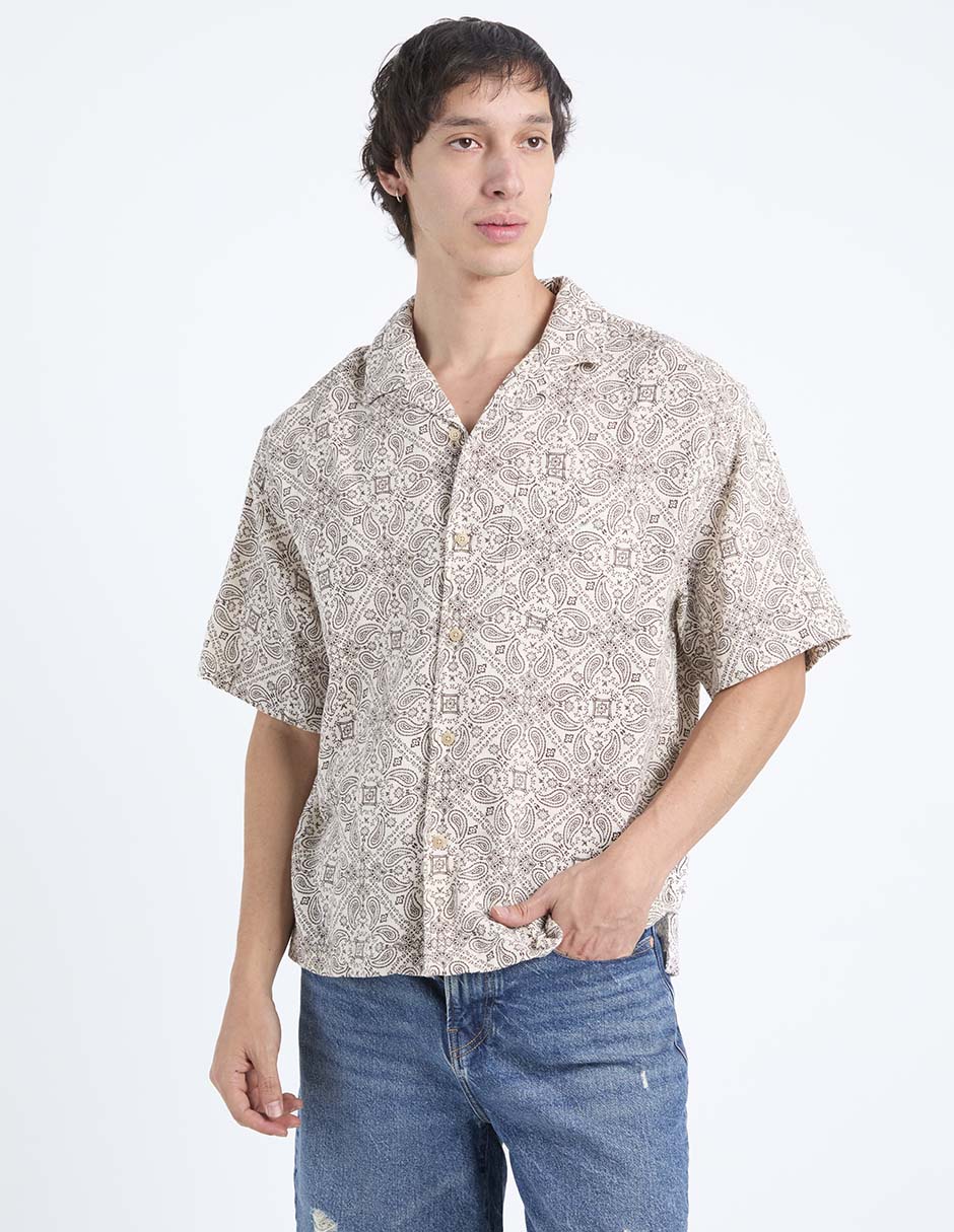 Camisa casual American Eagle manga corta para hombre