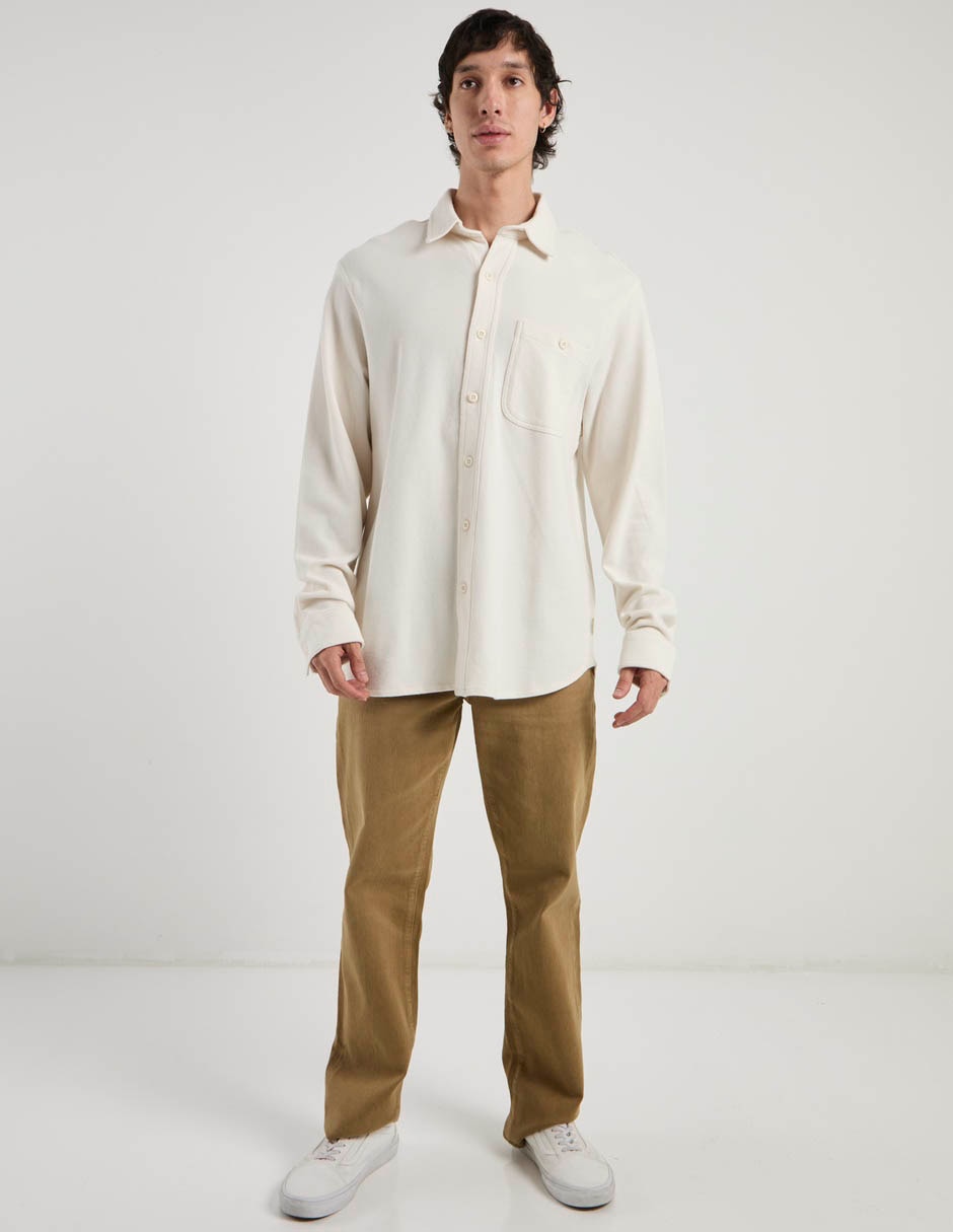 Camisa casual de algodón manga larga para hombre