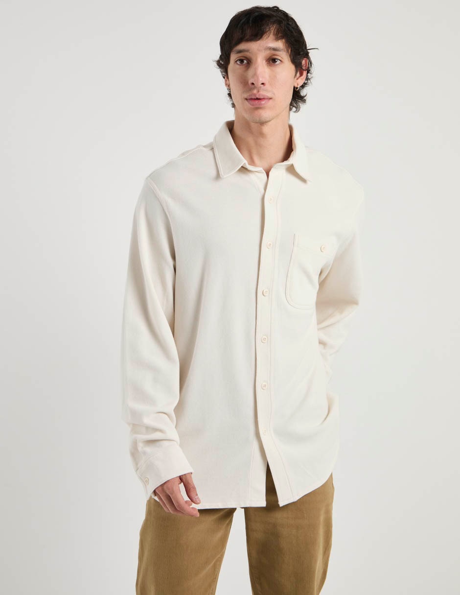 Camisa casual de algodón manga larga para hombre