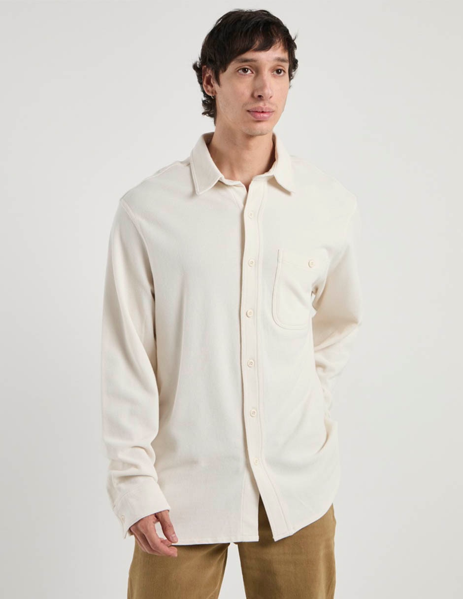 Camisa casual de algodón manga larga para hombre