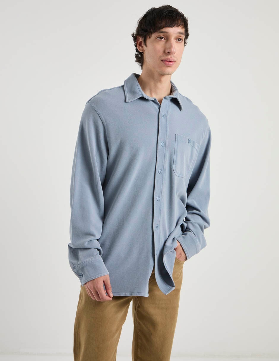 Camisa casual de algodón manga larga para hombre 6