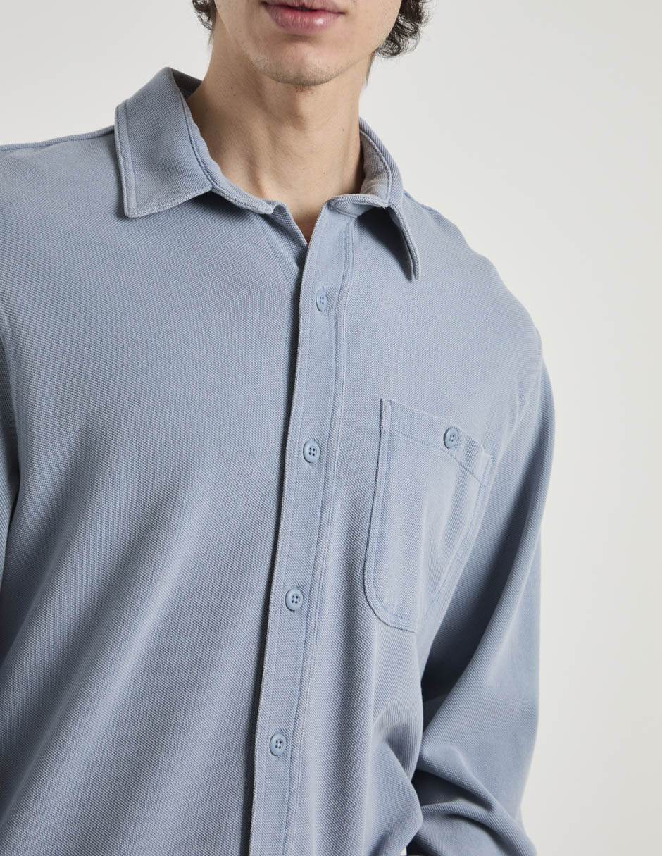 Camisa casual de algodón manga larga para hombre 5