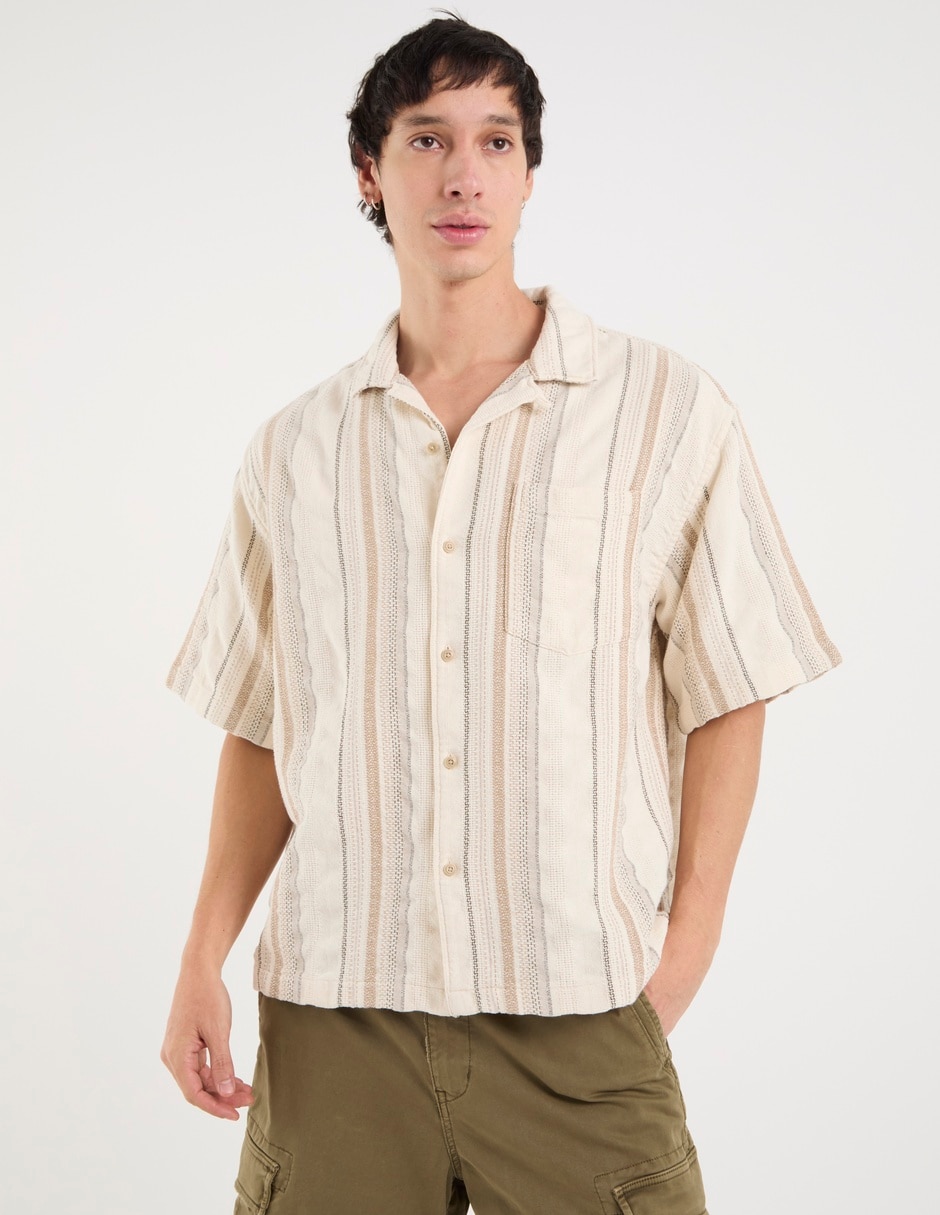 Camisa casual American Eagle manga corta para hombre