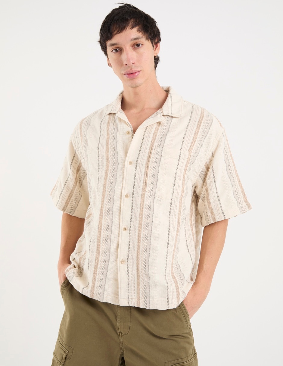 Camisa casual American Eagle manga corta para hombre