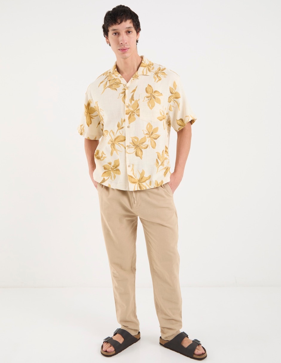 Camisa casual american eagle de algodón manga corta para hombre