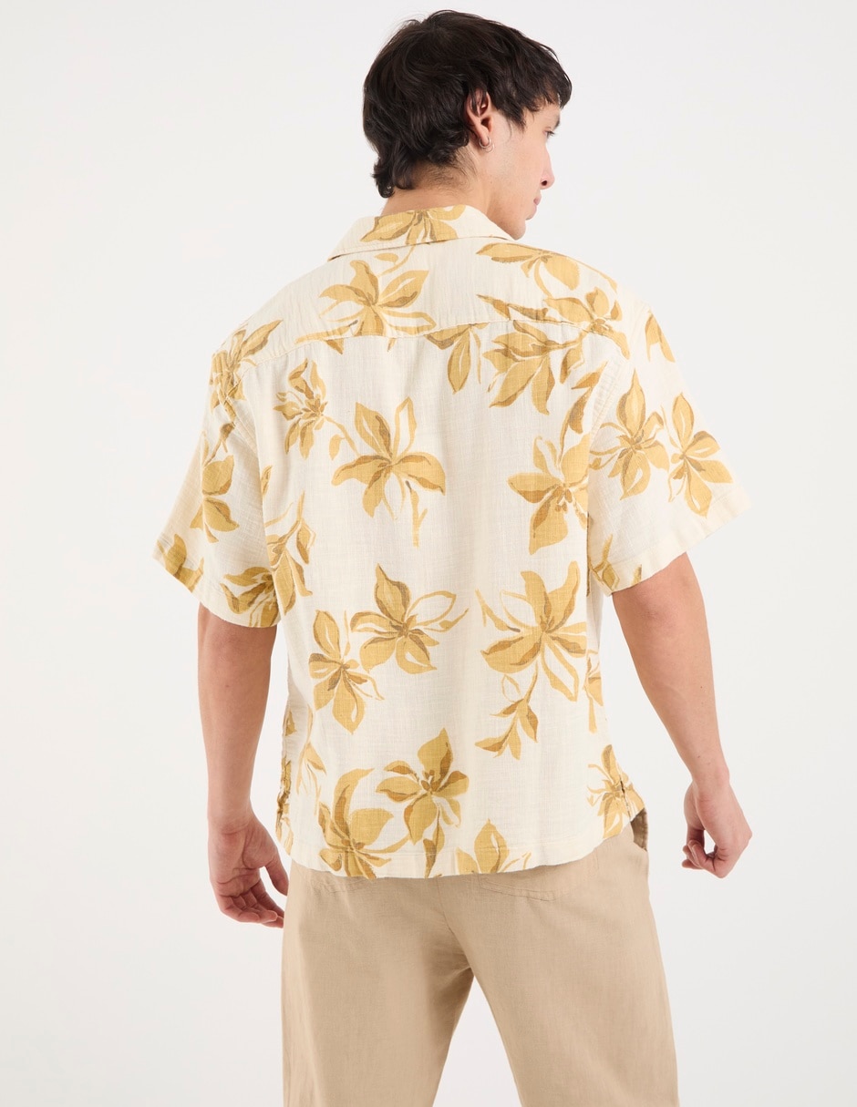 Camisa casual american eagle de algodón manga corta para hombre
