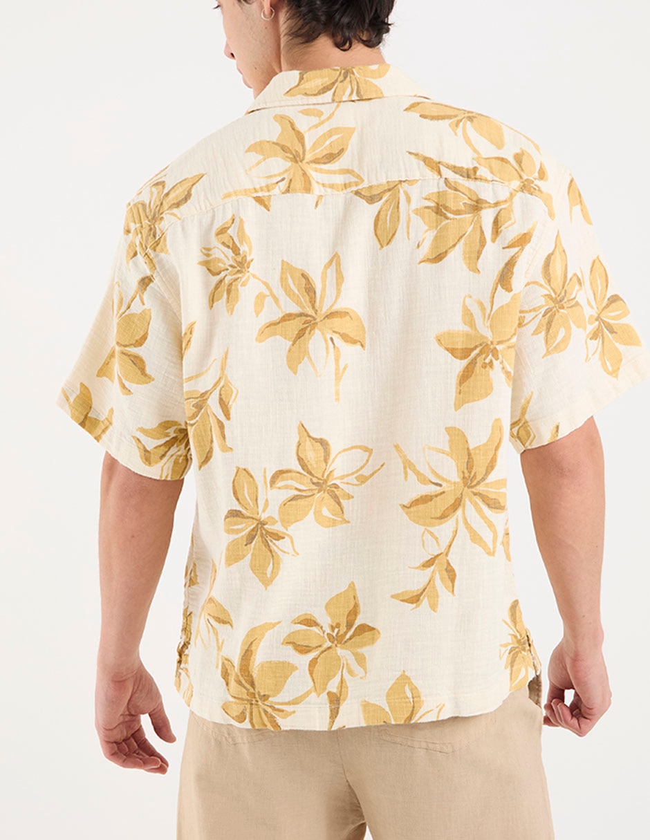 Camisa casual american eagle de algodón manga corta para hombre