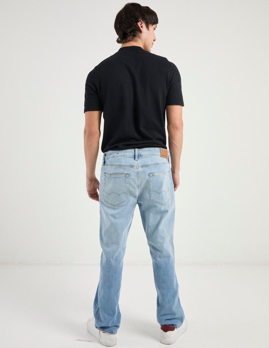 Jeans straight American Eagle lavado claro para hombre