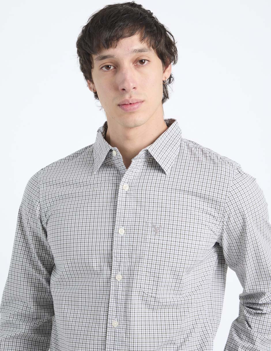 Camisa casual American Eagle de algodón manga larga para hombre