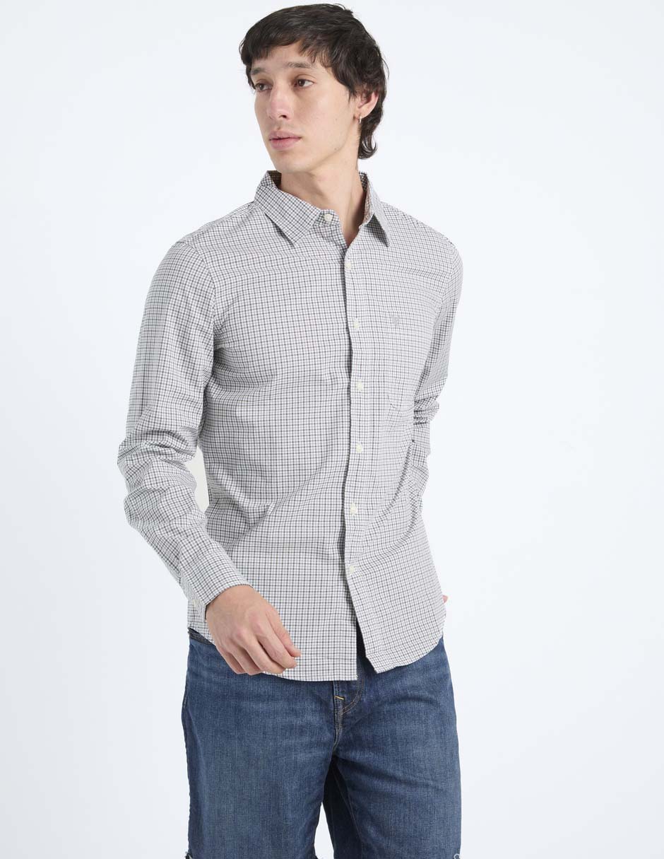 Camisa casual American Eagle de algodón manga larga para hombre