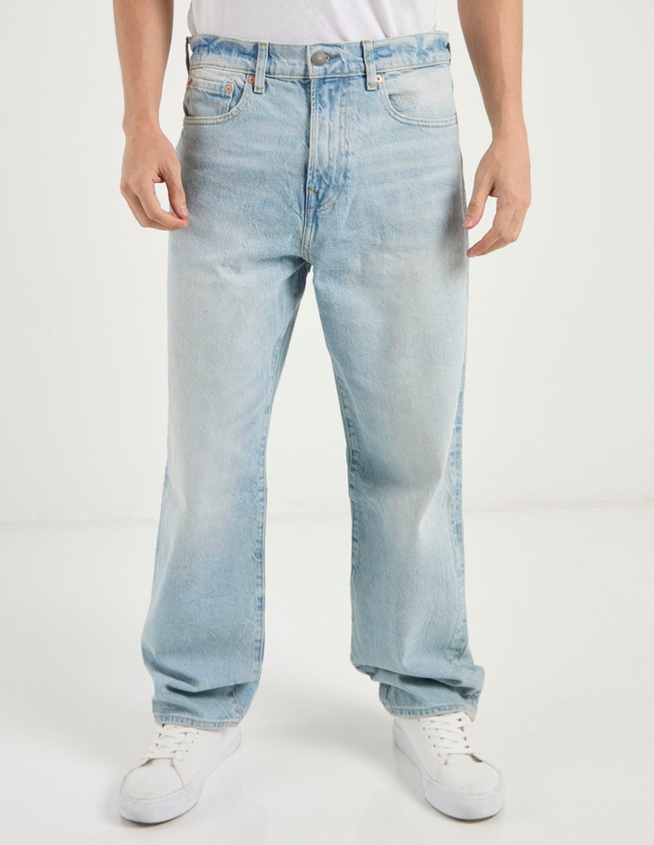 Jeans baggy deslavado para hombre