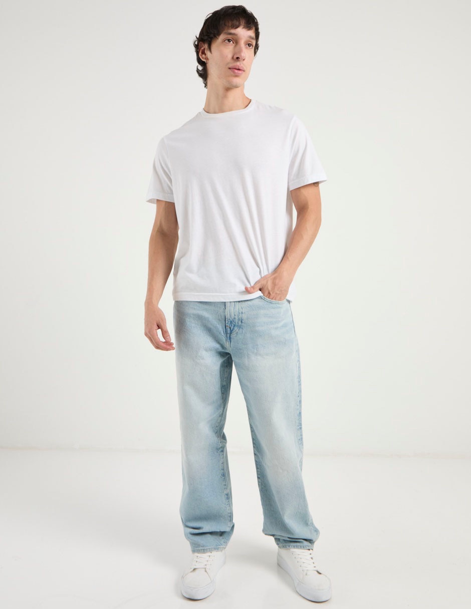Jeans baggy American Eagle deslavado para hombre