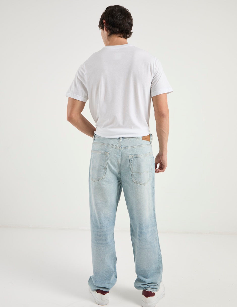Jeans baggy American Eagle deslavado para hombre