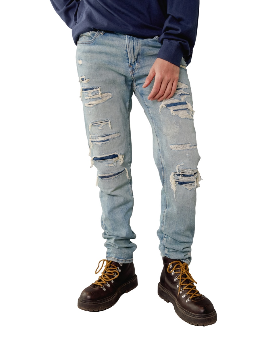 Jeans regular slim ae jeans deslavado para hombre