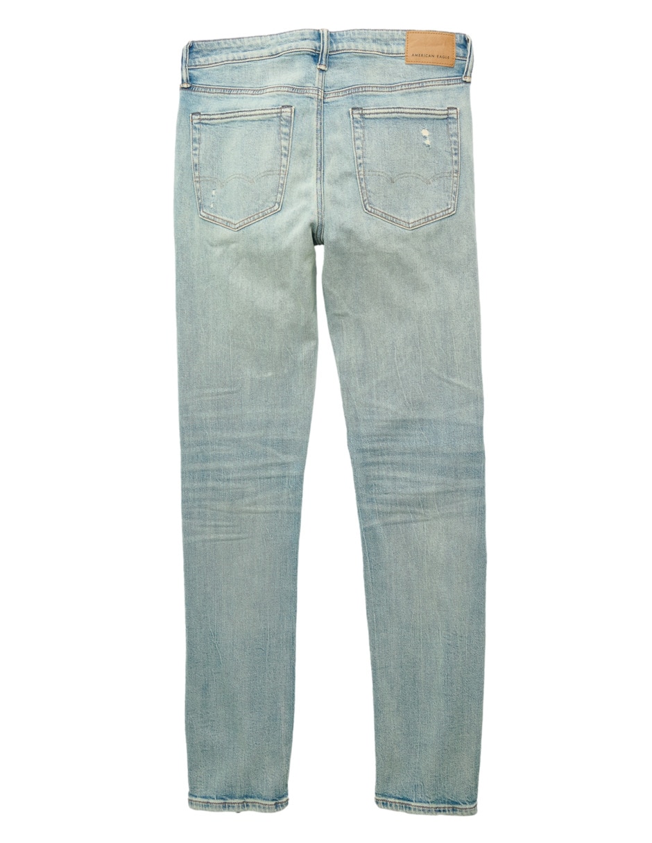 Jeans regular slim ae jeans deslavado para hombre 2