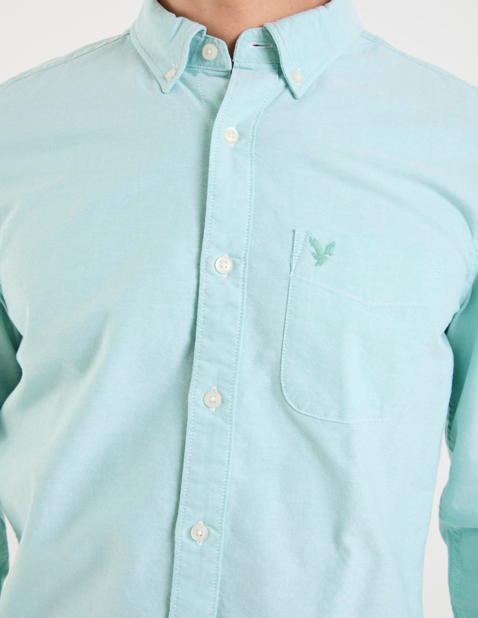 Camisa casual american eagle de algodón manga larga para hombre