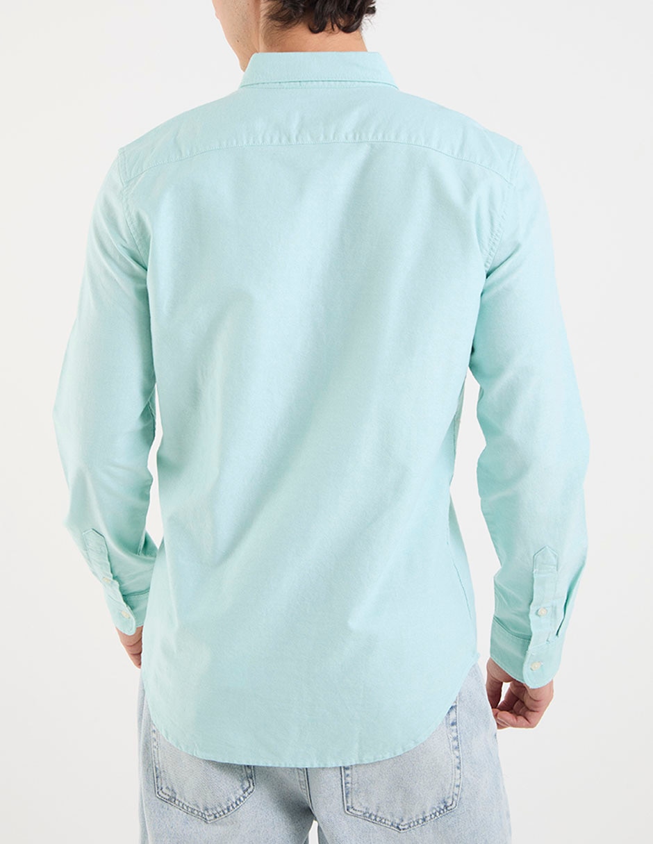 Camisa casual american eagle de algodón manga larga para hombre