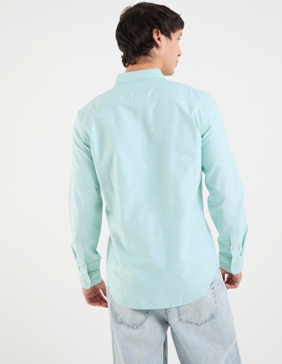 Camisa casual american eagle de algodón manga larga para hombre