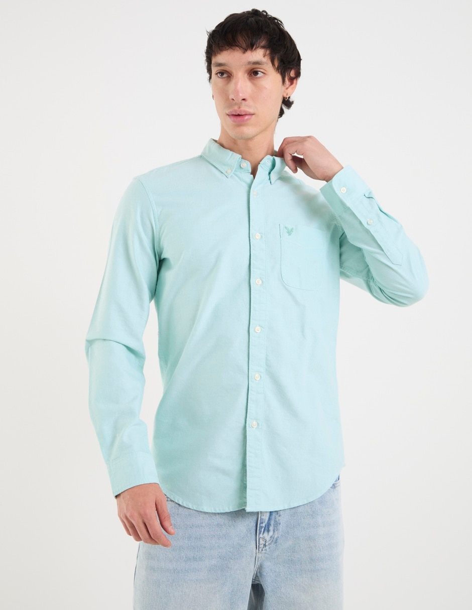 Camisa casual de algodón manga larga para hombre Camisa casual de algodón manga larga para hombre