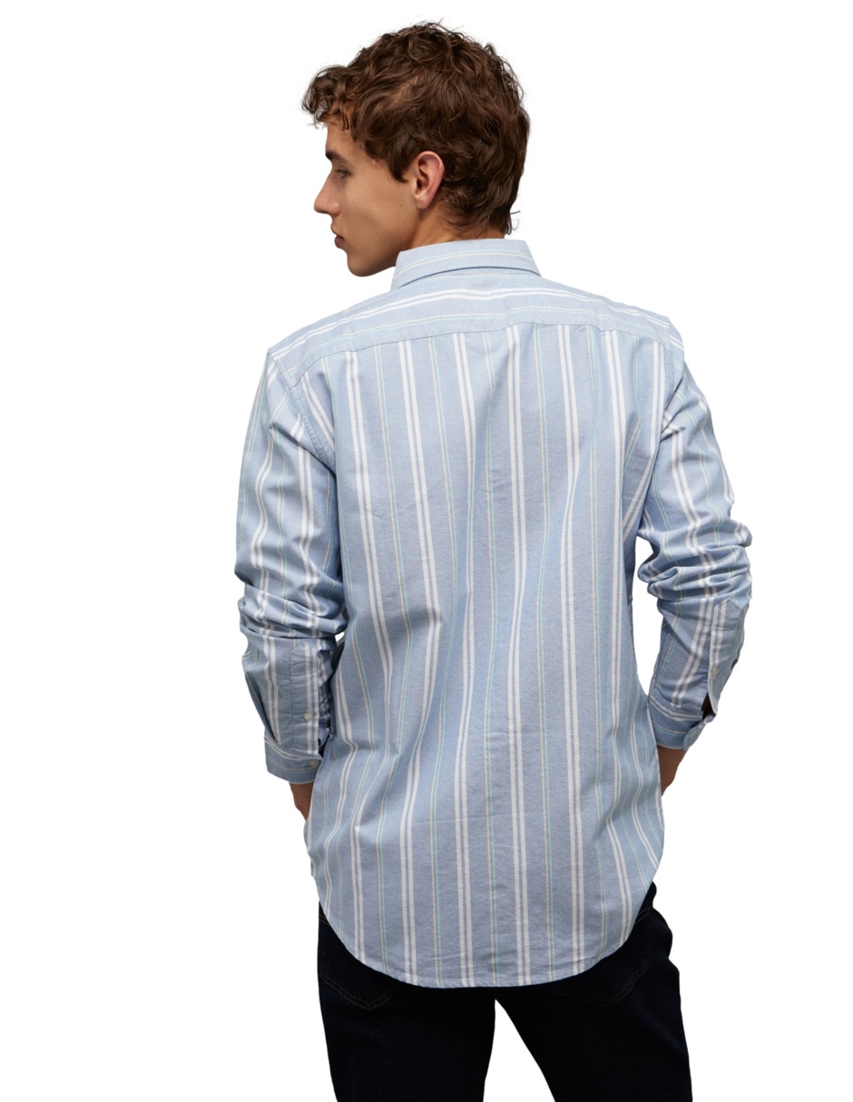 Camisa casual american eagle de algodón manga larga para hombre