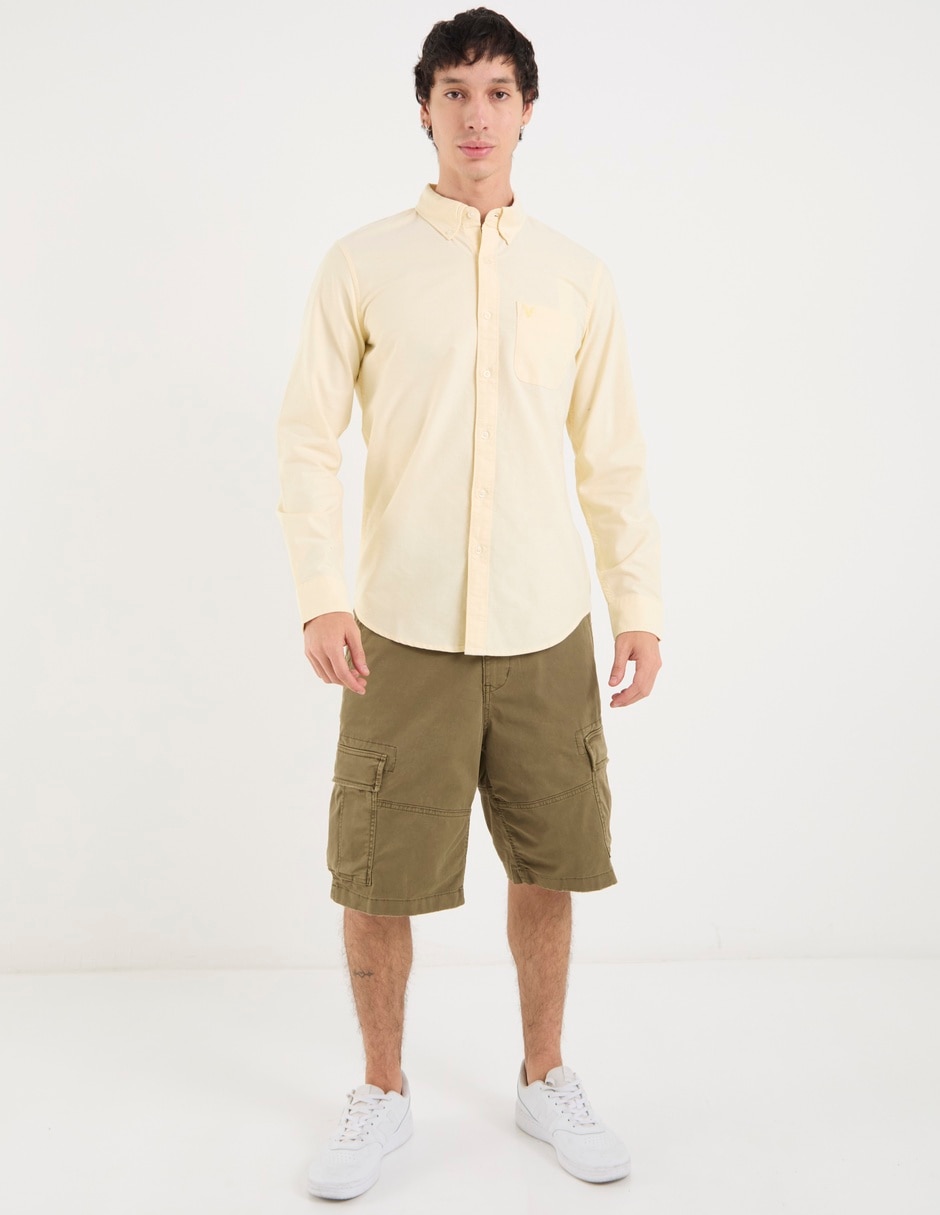 Camisa casual American Eagle manga larga para hombre