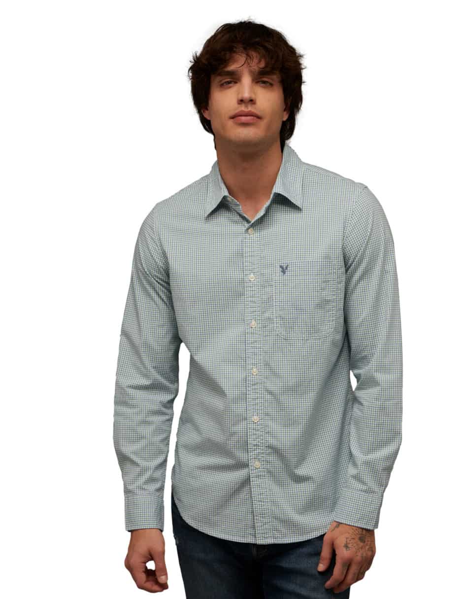 Camisa de algodón manga larga para hombre