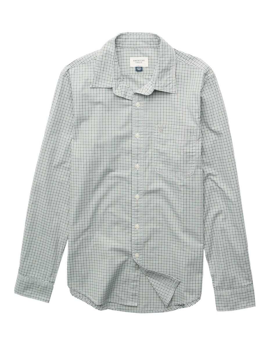 Camisa de algodón manga larga para hombre