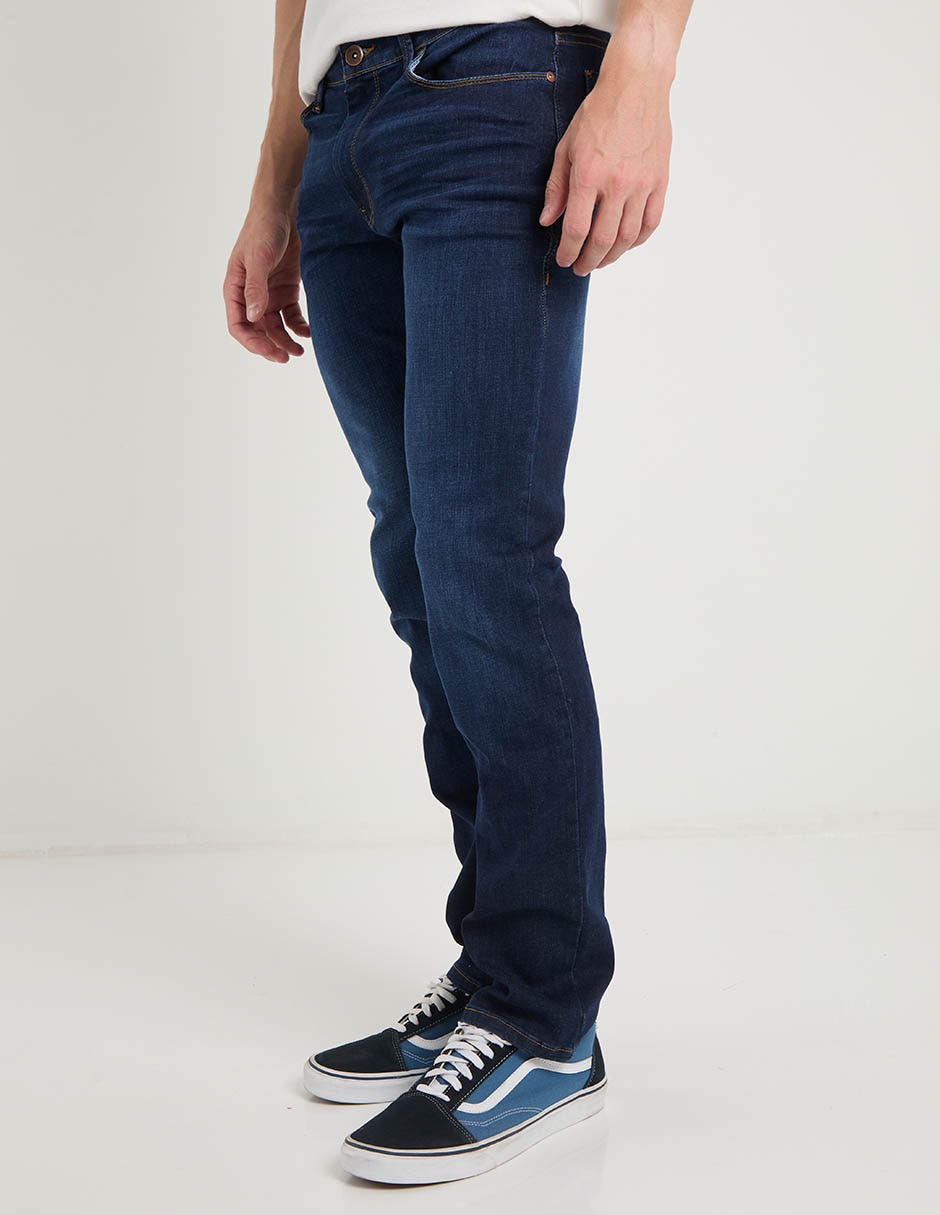 Jeans skinny lavado obscuro para hombre 5
