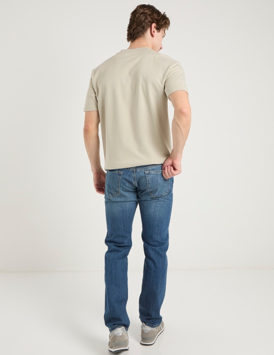 Jeans straight deslavado para hombre 2