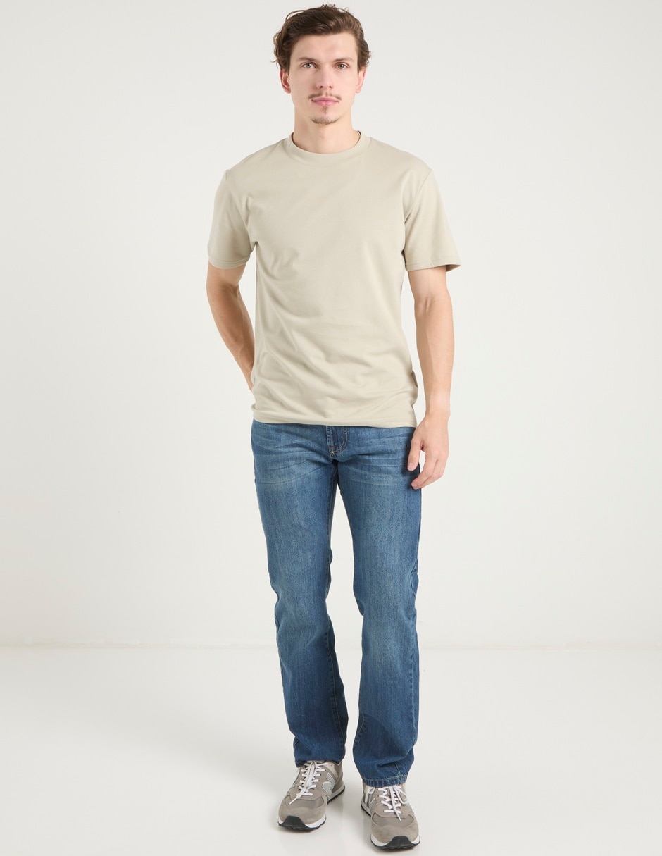 Jeans straight deslavado para hombre 3