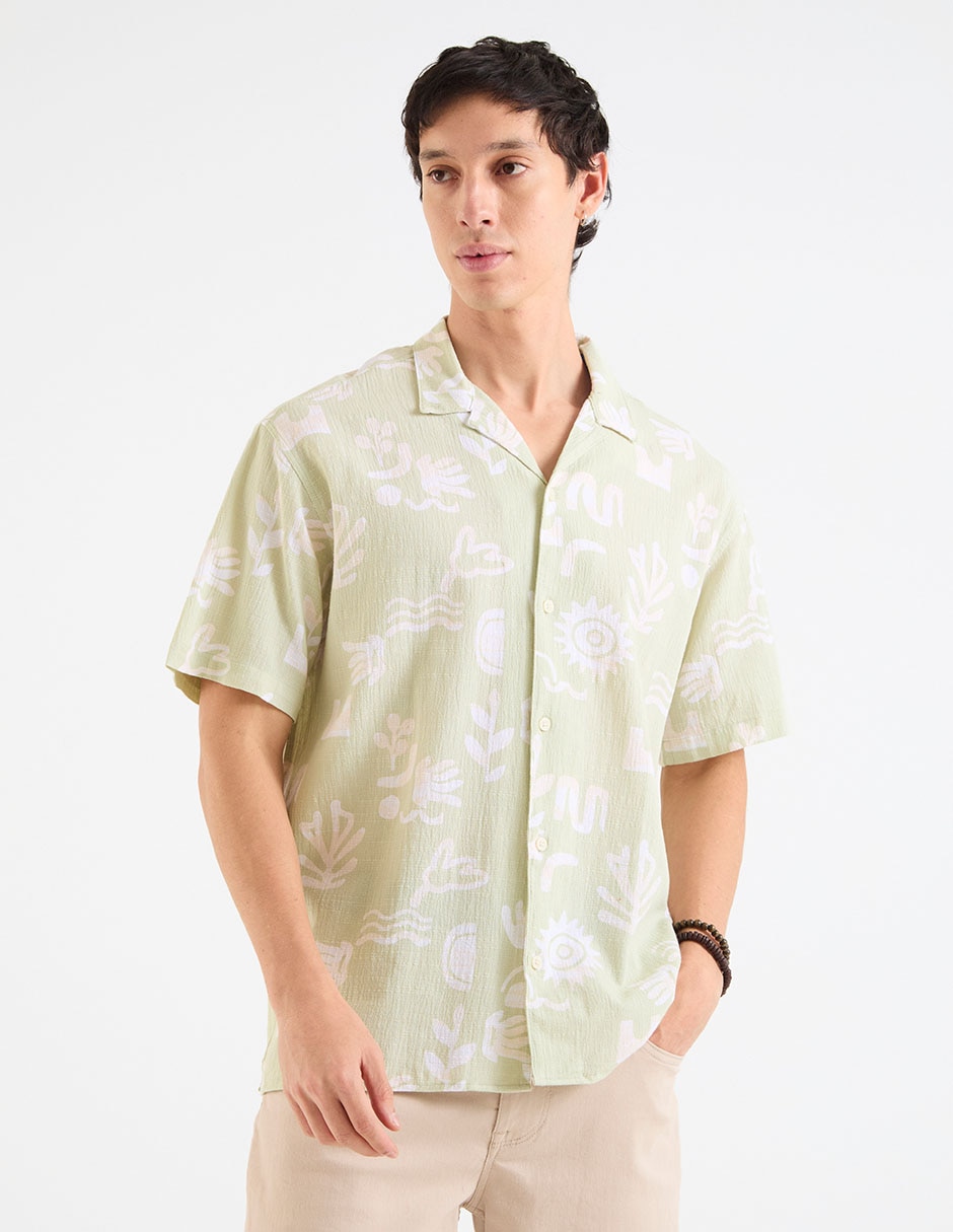 Camisa casual de algodón manga corta para hombre Camisa casual de algodón manga corta para hombre