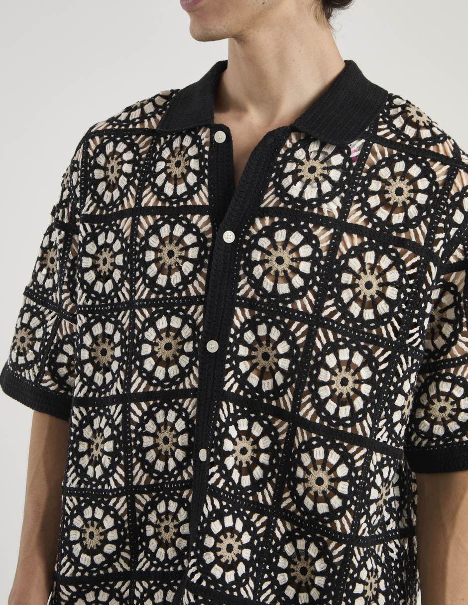 Camisa casual de algodón manga corta para hombre
