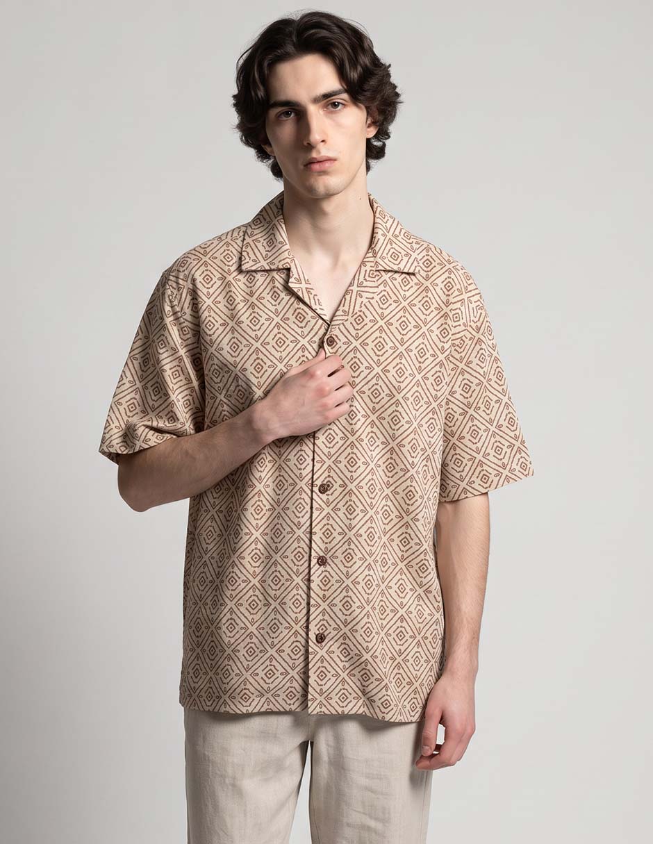 Camisa casual de algodón manga corta para hombre 1