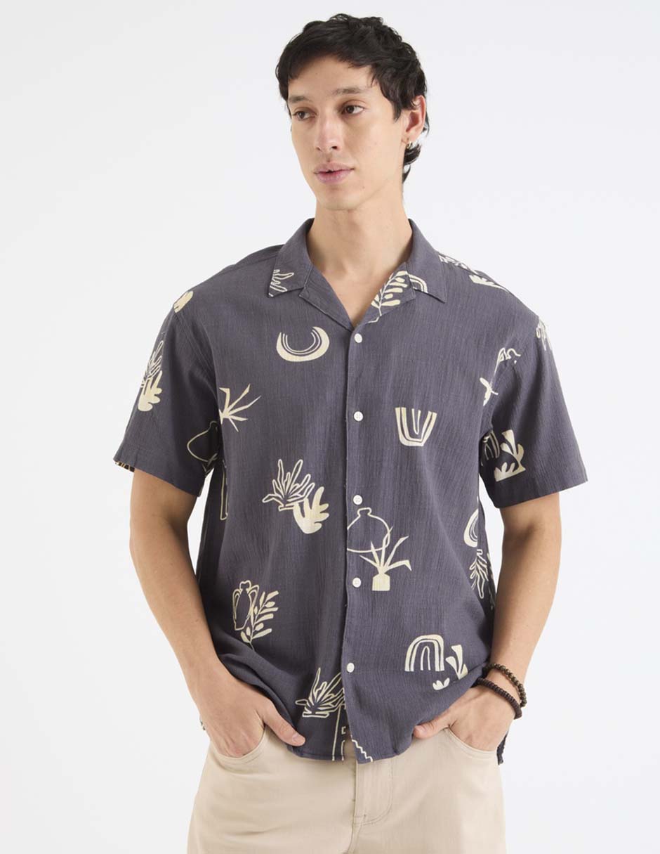 Camisa casual de algodón manga corta para hombre Camisa casual de algodón manga corta para hombre