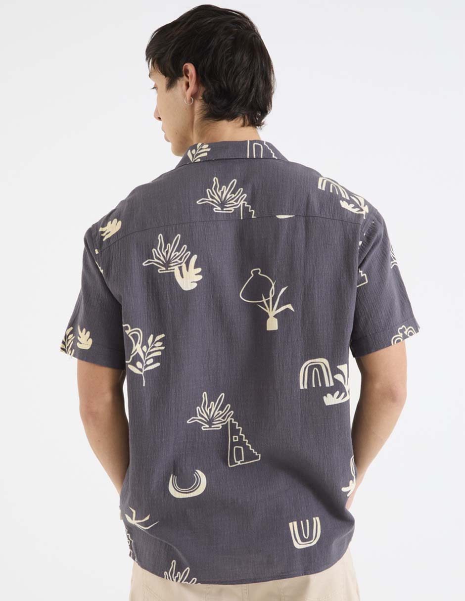 Camisa casual de algodón manga corta para hombre 6