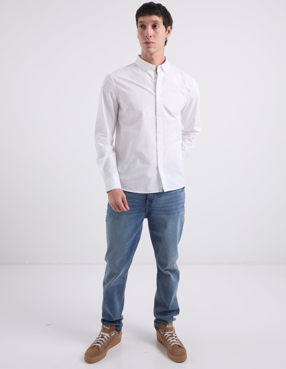 Camisa casual de algodón manga larga para hombre 4