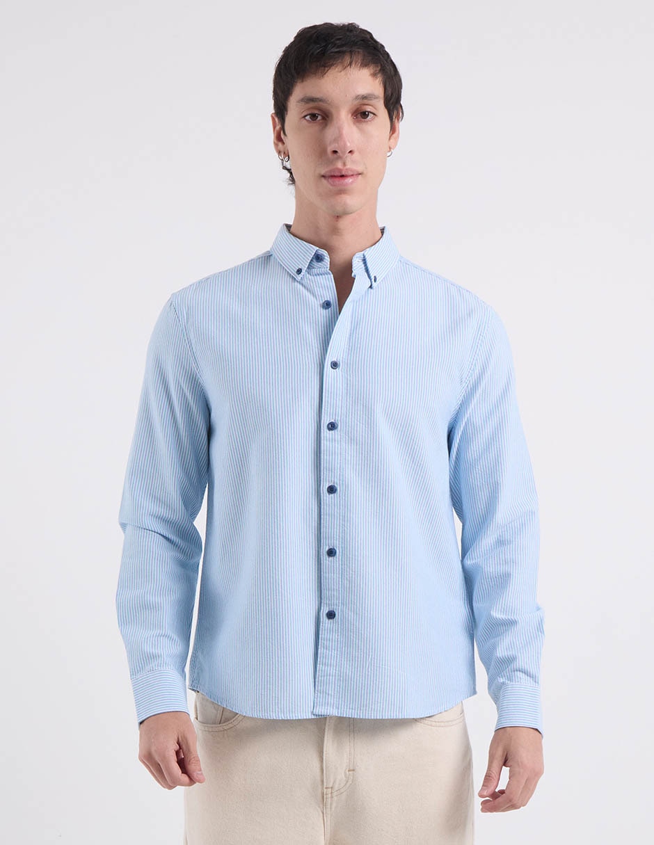 Camisa casual de algodón manga larga para hombre 2