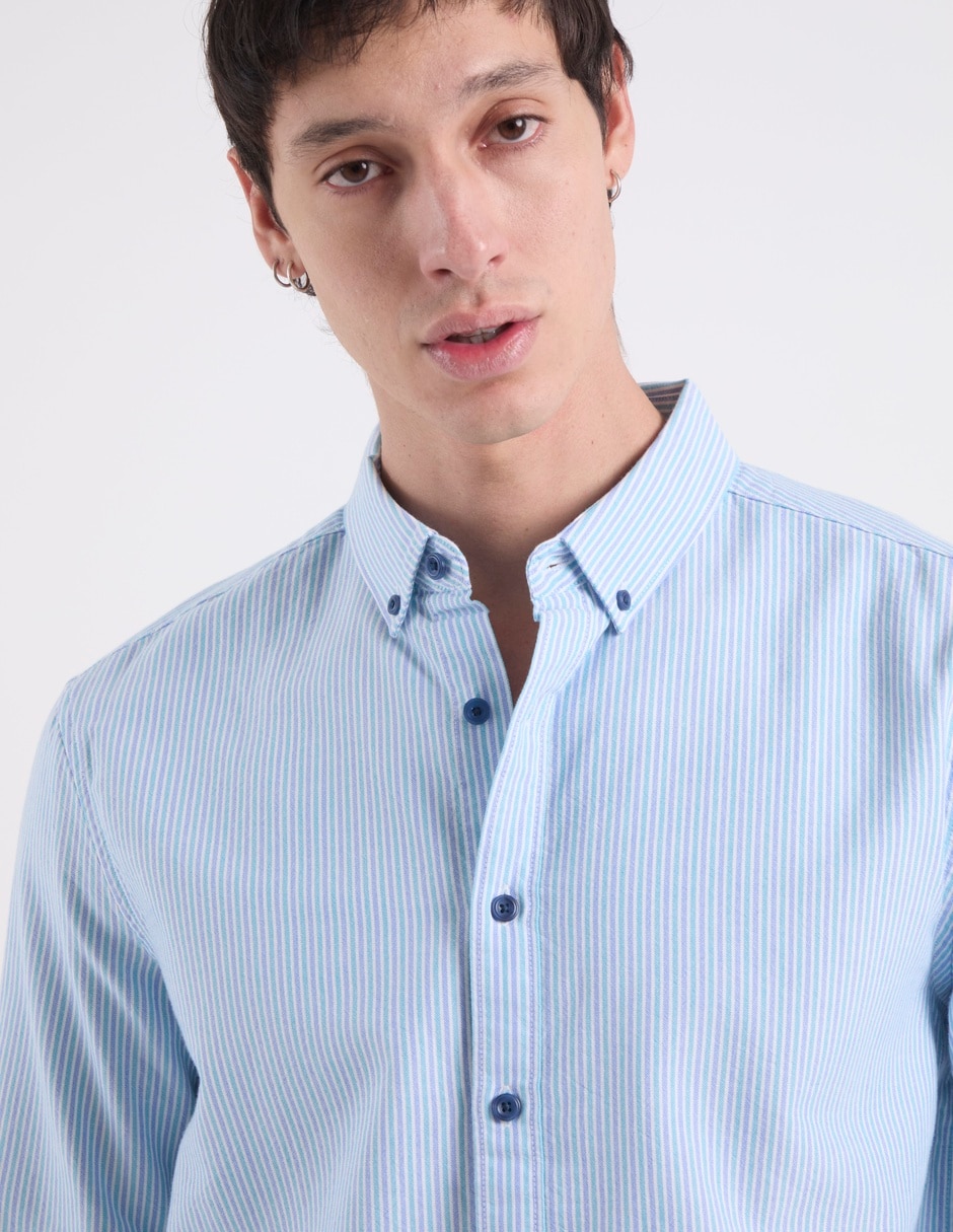 Camisa casual de algodón manga larga para hombre 4