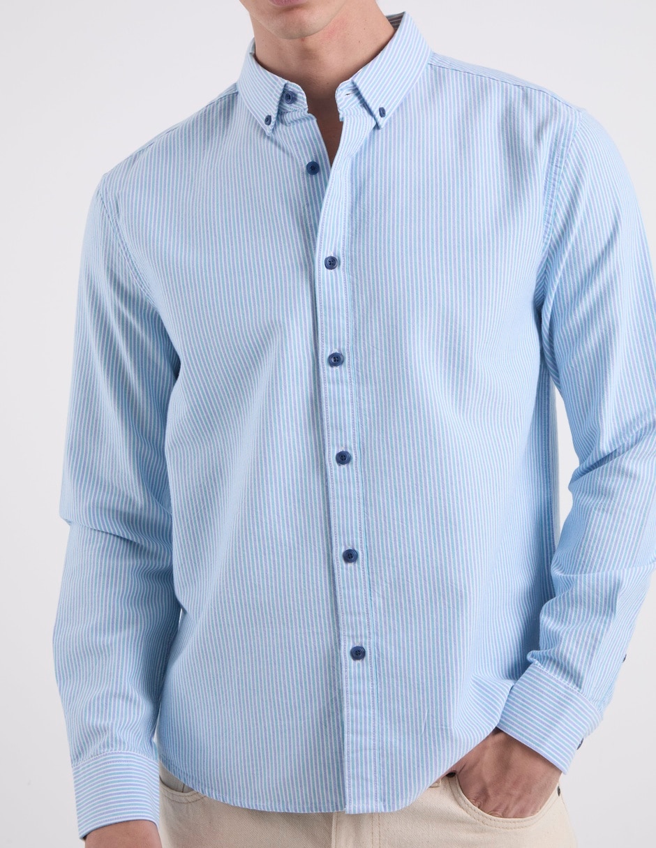 Camisa casual de algodón manga larga para hombre 5