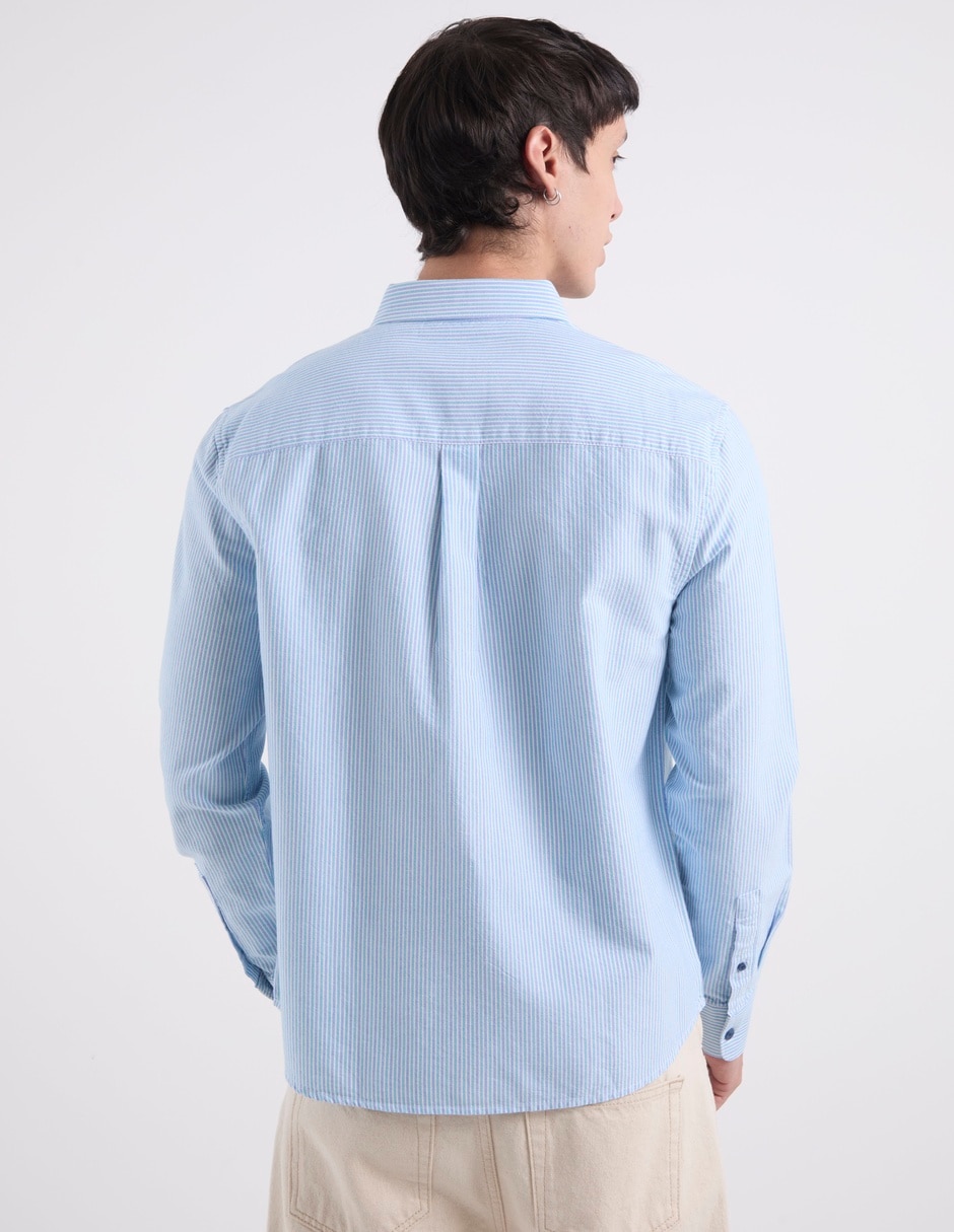 Camisa casual de algodón manga larga para hombre 6