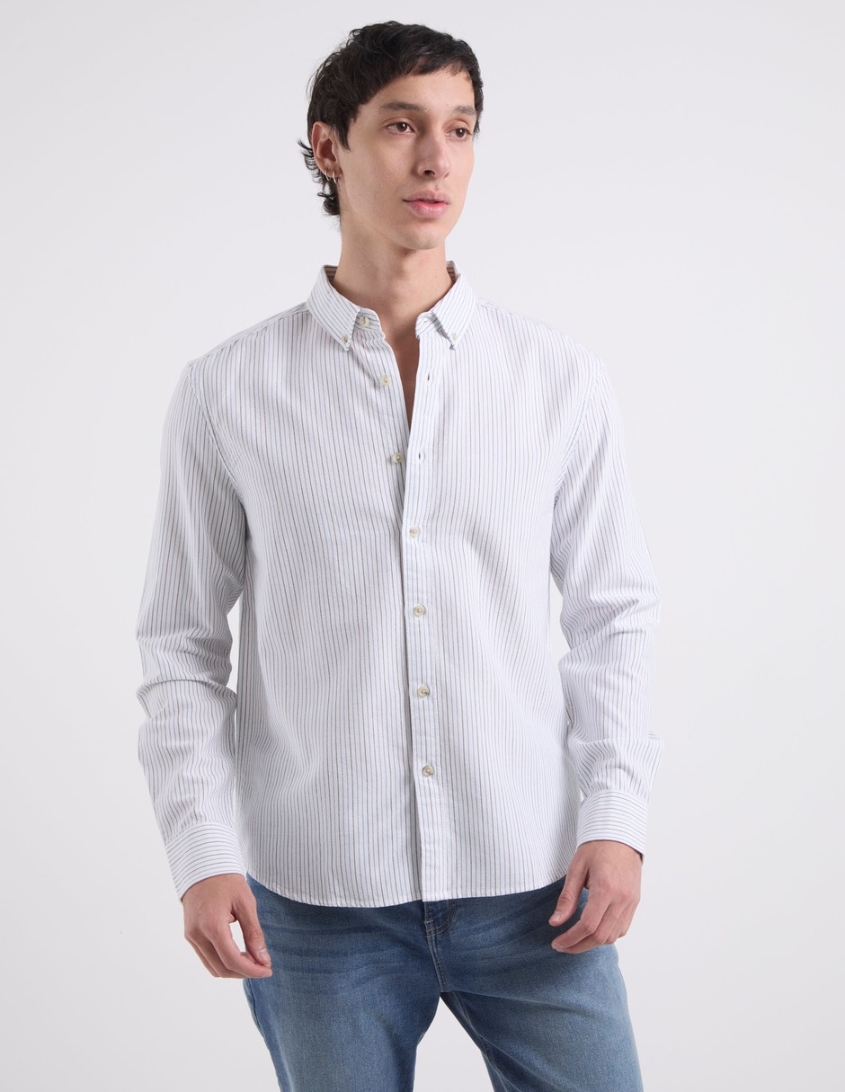 Camisa casual de algodón manga larga para hombre 2